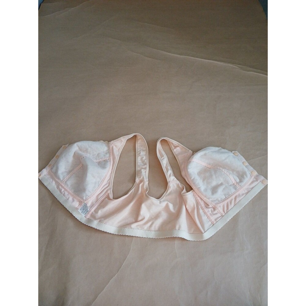 Wireless Front Snap Close Bra Womens 40D Peach - Picture 5 of 8